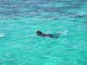 Jeannette snorkelling at Ningaloo reef